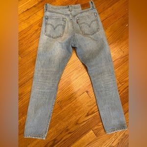 Levi’s washed and worn in Levi’s 501 slim fit
